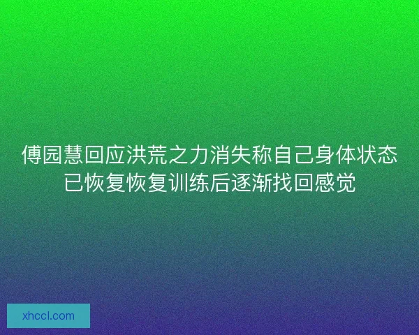 傅园慧回应洪荒之力消失称自己身体状态已恢复恢复训练后逐渐找回感觉